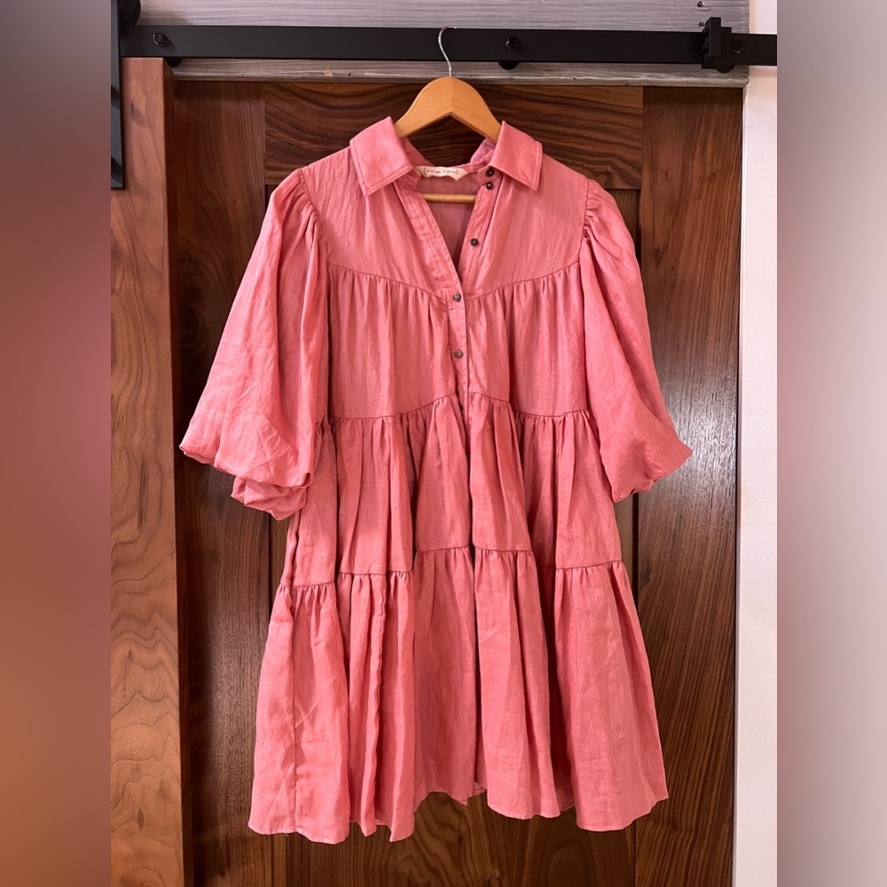 Luna & Sun Luxury Linen Salmon Dress